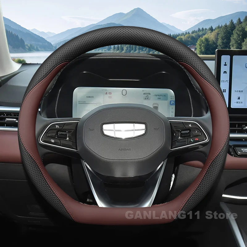 

Leather Car Steering Wheel Cover For Geely Emgrand 2025 2023 2024 Auto Steering Wheel Interior Geely Emgrand Accessories 2025