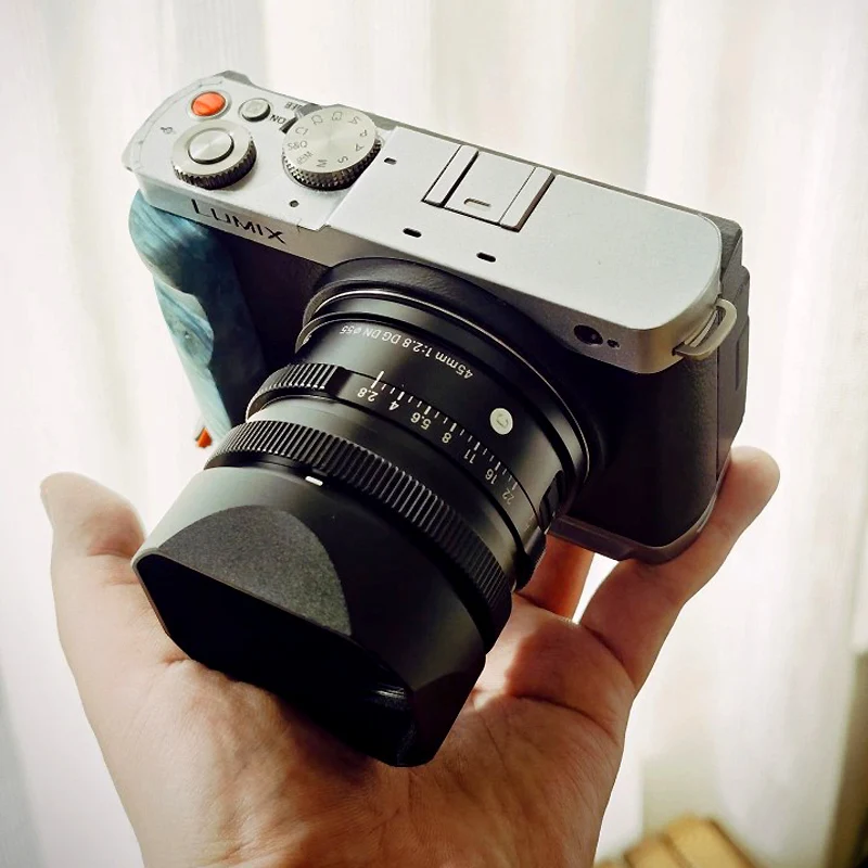 تصميم لسيجما 24 مللي متر f3.5 45 مللي متر F2.8 90 مللي متر F2.8 DG DN غطاء عدسة مربع حربة معدنية مع غطاء محرك السيارة المجاني