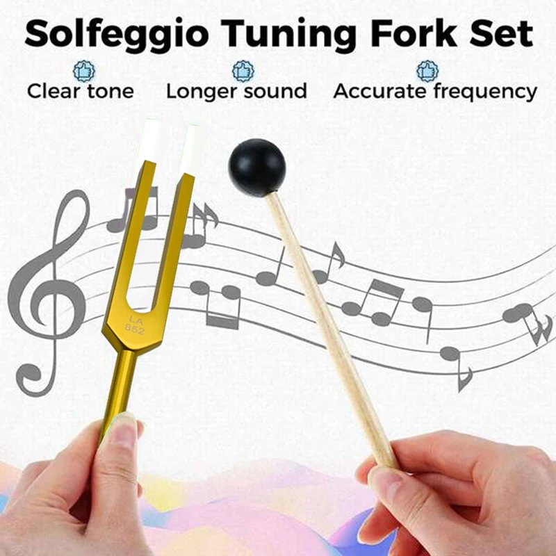 Tuning Fork Set para terapia sonora, mantenha o corpo mente e espírito em perfeita harmonia, LA 852 HZ