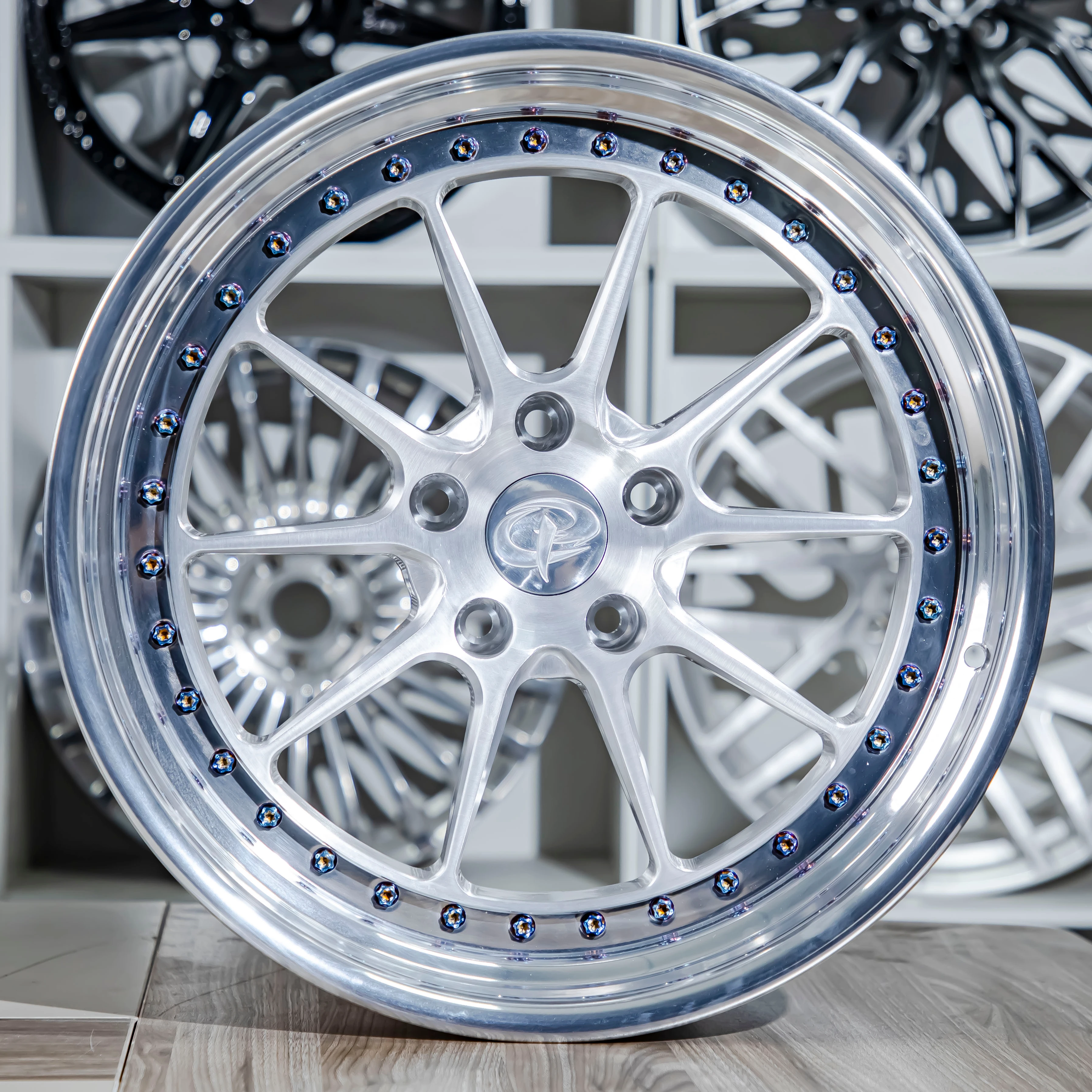 

PQ Custom 5*120.65 Серебряная щетка для лица, титановая фурнитура, кованые колеса для легковых автомобилей для Corvette ZR1