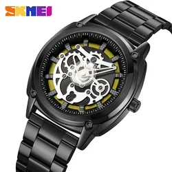 SKMEI 2293 Waterproof Steel Strip Quartz Watch Men's Watch Three Dimensional Mechanical Wind Dial Men's Watch 30 Meter