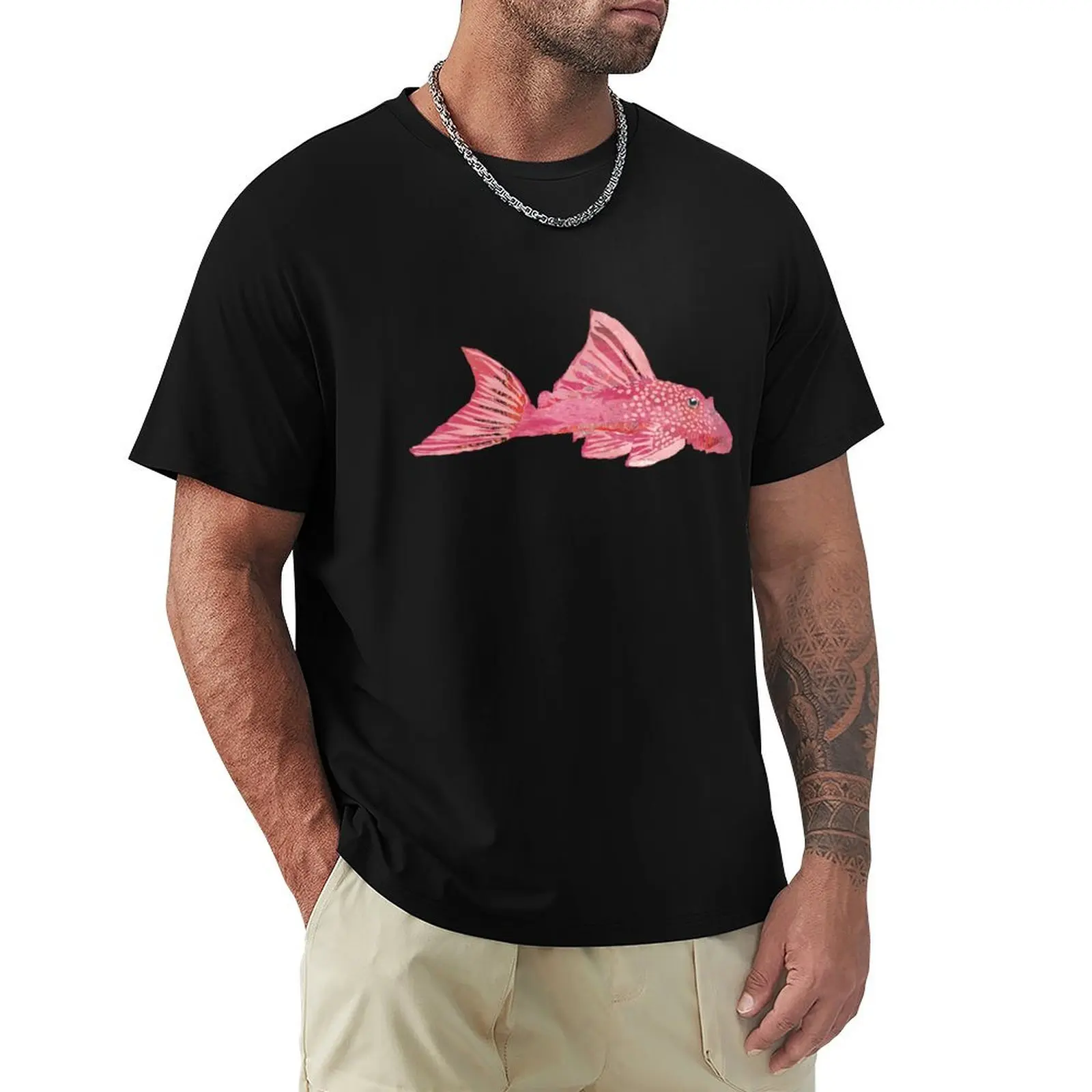 

Pink Pleco Fish T-Shirt essential t shirt vintage clothes Aesthetic clothing tee shirts for men