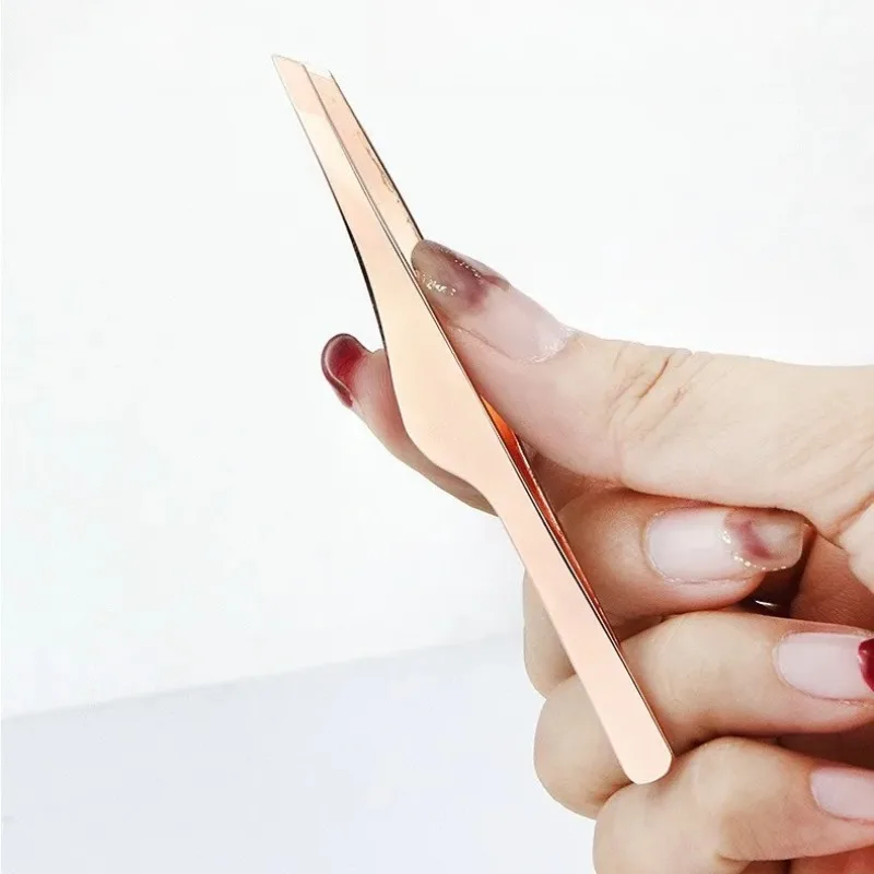 الفولاذ المقاوم للصدأ الحاجب كليب الرموش مزدوجة الجفن ملصق الملقط أدوات ماكياج مائل تلميح إزالة الشعر الملقط أدوات التجميل
