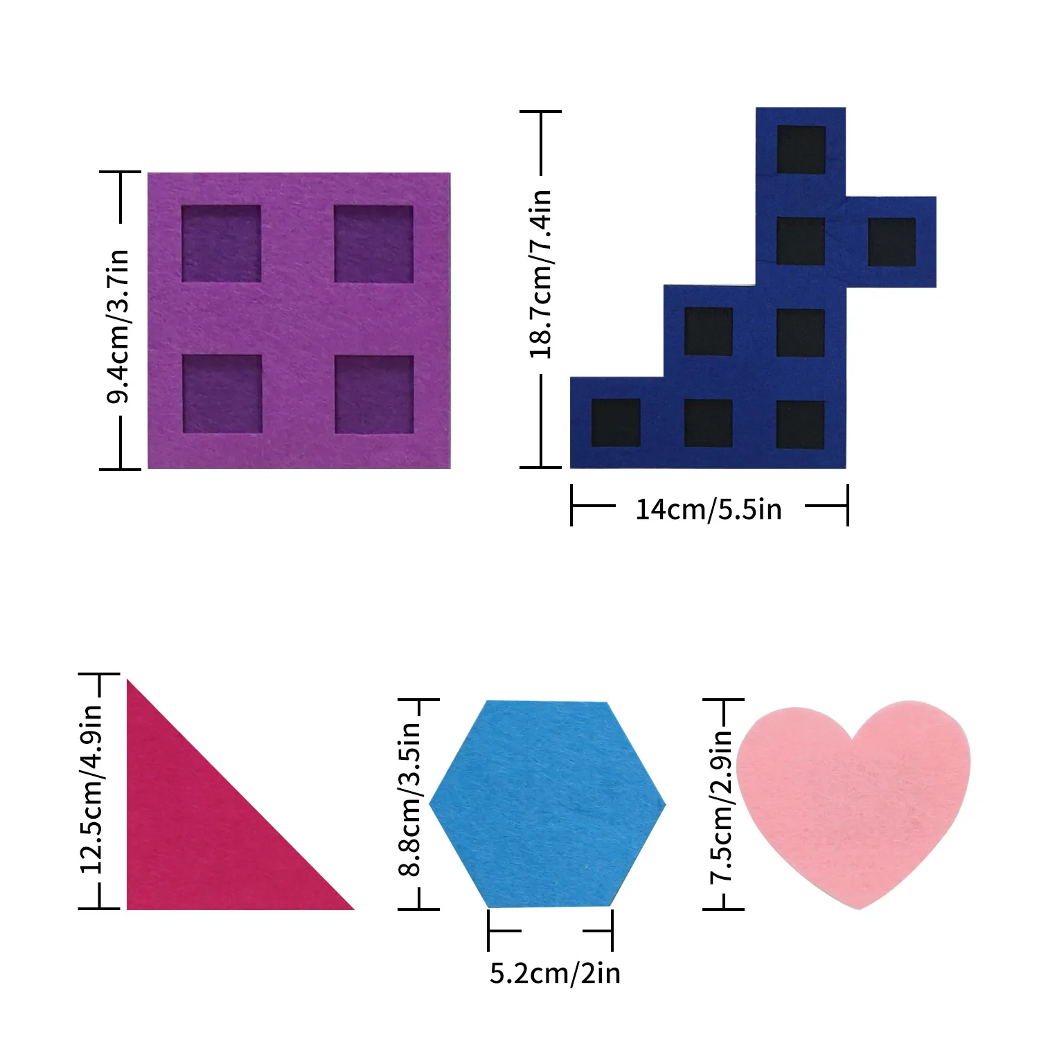57 children's geometric figure felt puzzle toy set, classroom interactive learning sensory activity teaching tangram game