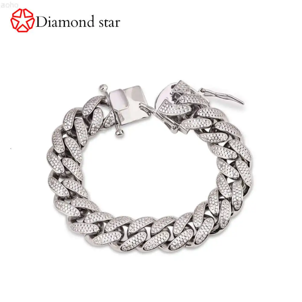 d e Color Moissanite Chain Unisex Women Men 925 Silver Tennis Bracelets Vvs Diamond Cuban Link Chain Customized 14k 18k Chain