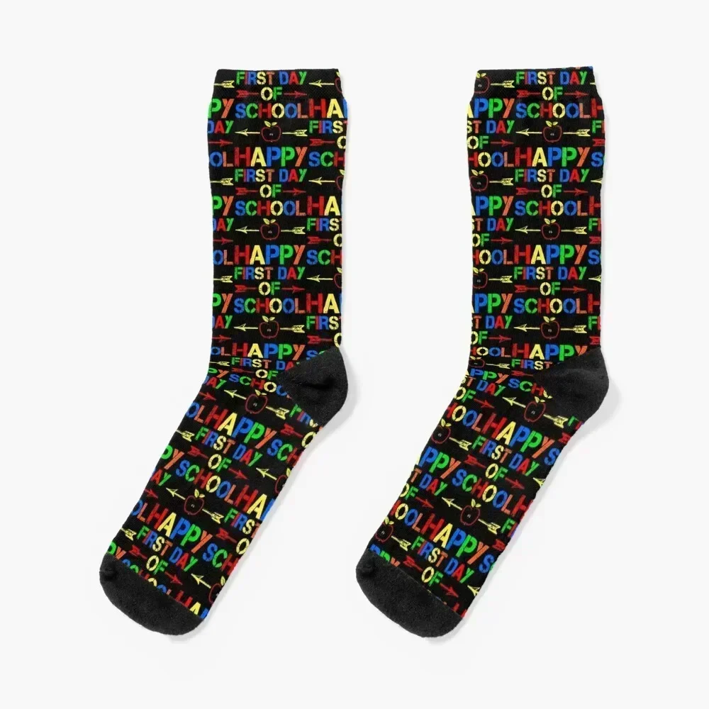 Happy First Day Of School 2021 Vintage Socks winter custom Men's Socks Luxury Women's