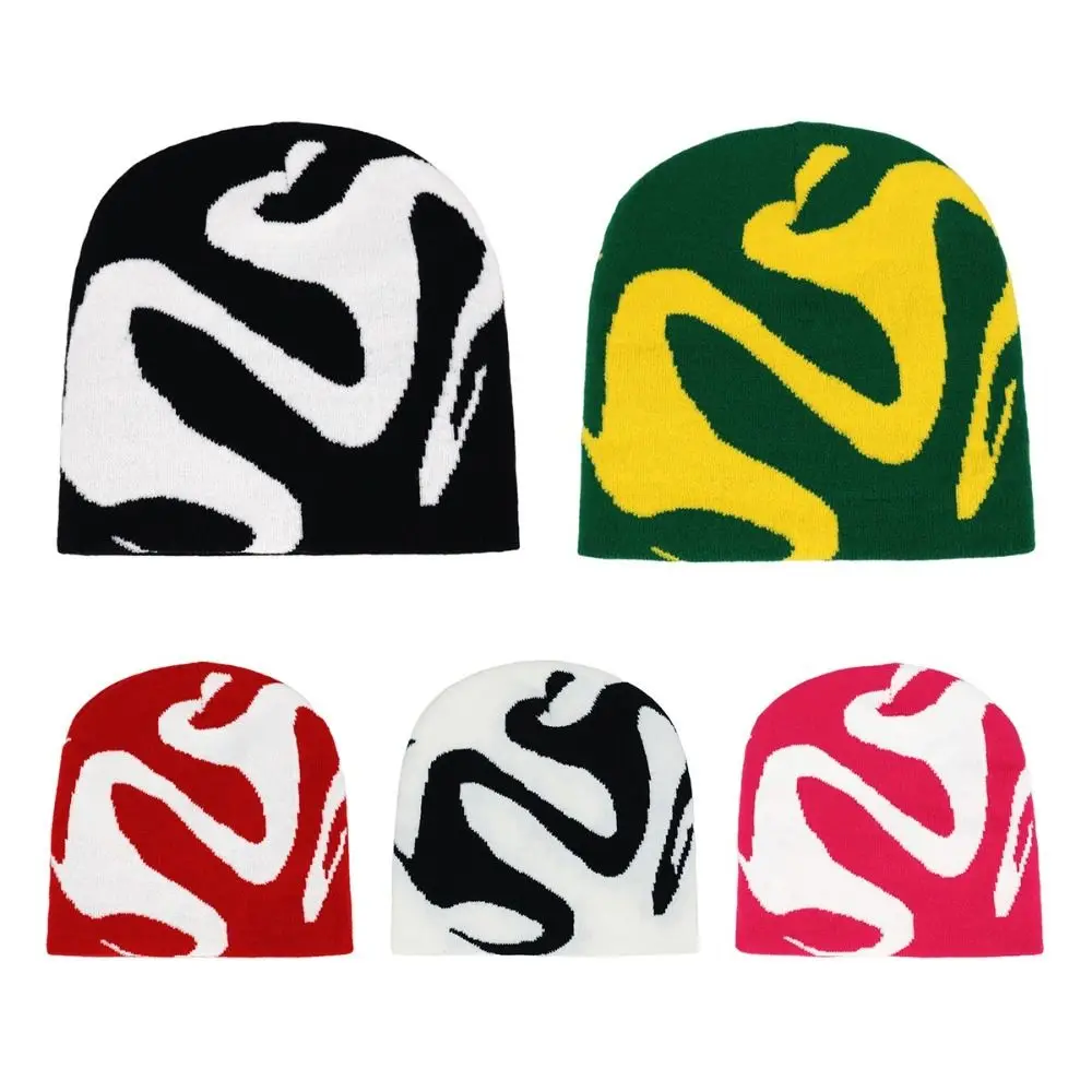 

Pullover Design Knitting Beanies Fashion Trend Neutral Knitted Warm Hat Outdoor Warm Vintage Style Jacquard Hats Outdoor Riding