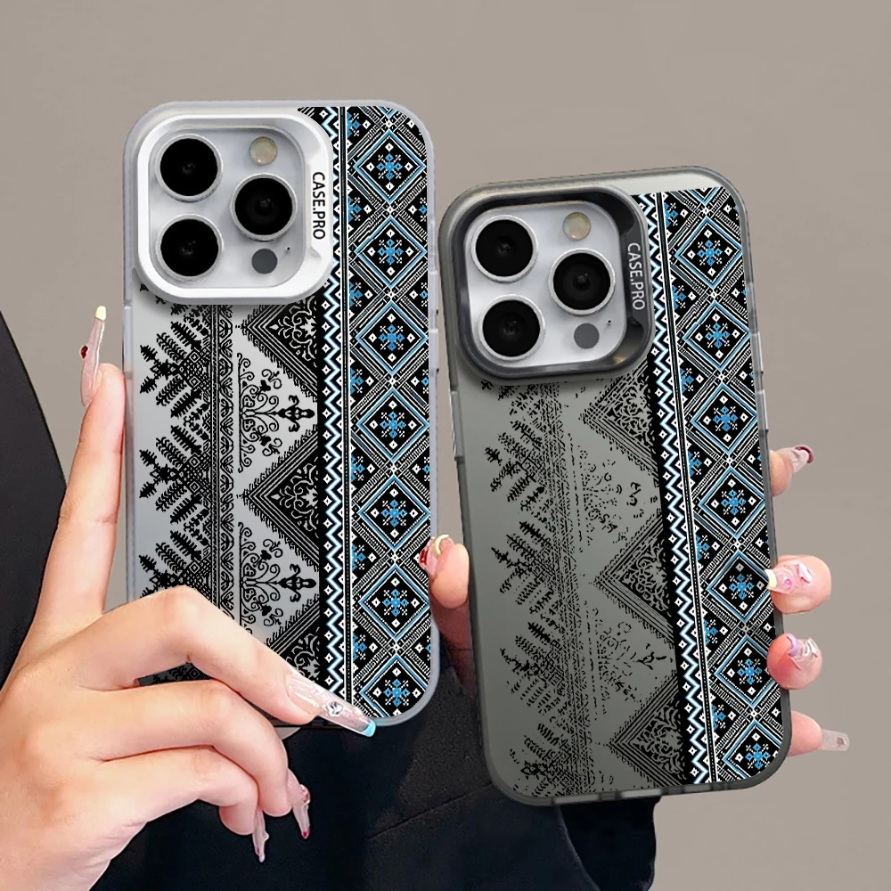 Retro-Ethno-Europäische Hülle für iPhone 16 14 Pro Max Hüllen iPhone 16 11 12 13 17 ProMax 14 15 Plus 8 XS Stoßfeste IMD INS Abdeckung – Detail 6
