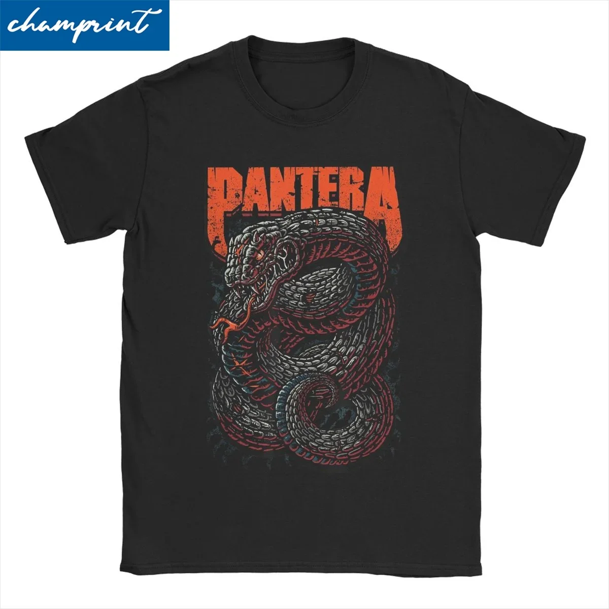 Venomous Black Metal Rock T-Shirt Men Women Pantera Cool 100% Cotton Tees Crewneck Short Sleeve T Shirt Graphic Clothes