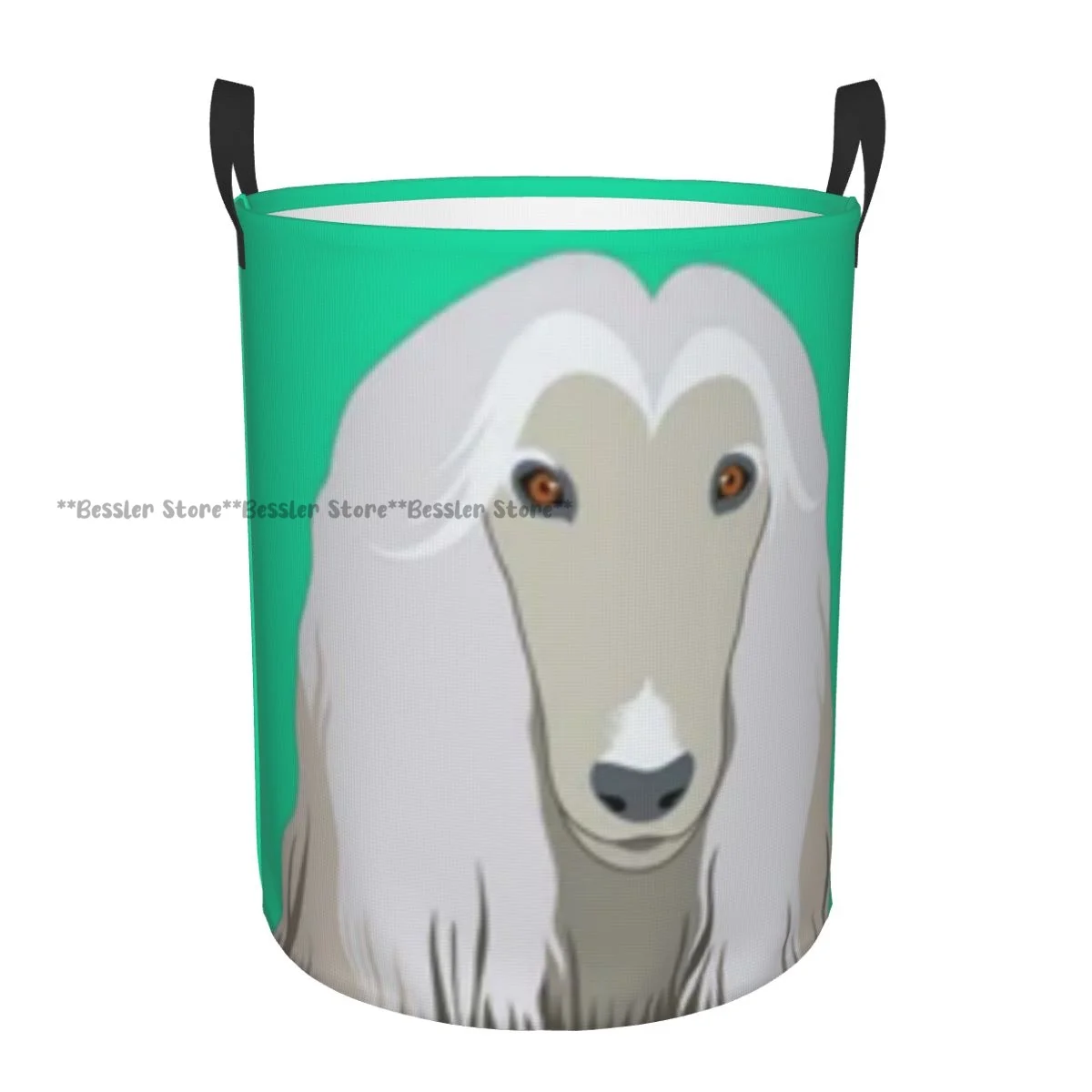 Folding Laundry Basket Afghan Hound Dog Dirty Clothes Storage Bucket Wardrobe Clothing Organizer Hamper