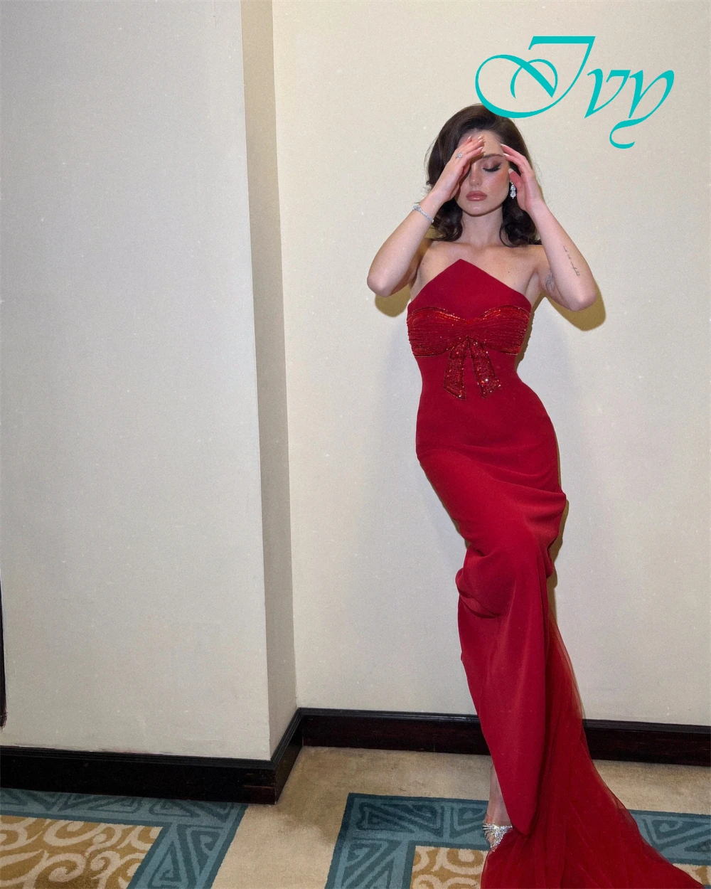 فستان سهرة أنيق مخصص بدون حمالات بسيط حورية البحر جيرسي فساتين حفلة موسيقية فاخرة بدون أكمام فساتين المناسبات الخاصة