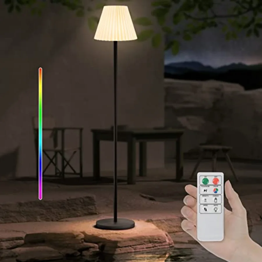 

Солнечный уличный напольный светильник с USB-зарядкой, беспроводной, с регулируемой яркостью, RGB и теплым белым светом LED для двора, сада, патио