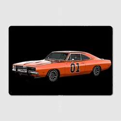 Dukes Of Hazard General Lee Car Print Sticker Metal Tin Sign Truck Indoor and Outdoor Home Bar Coffee Kitchen Wall Decoration