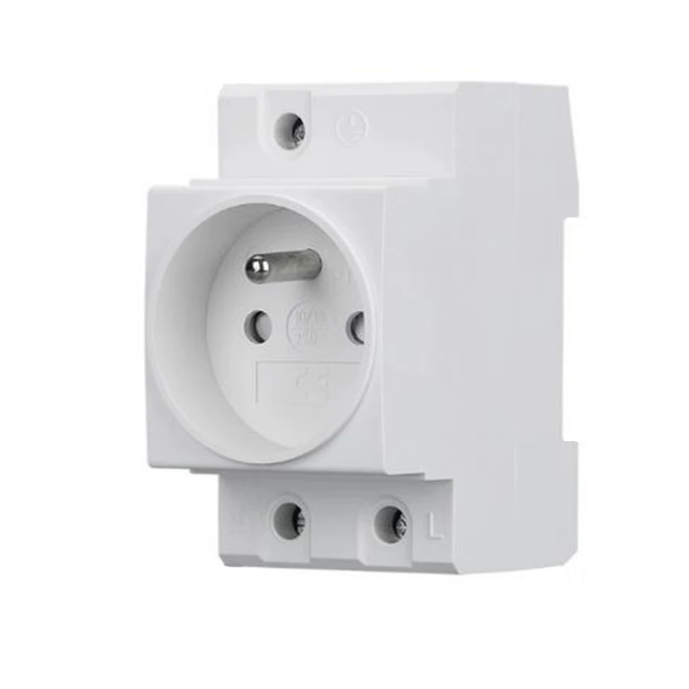 Protective Contact Outlet Earthing Contact Socket Consistent Power Supply with Reliable Contact DIN Rail Socket