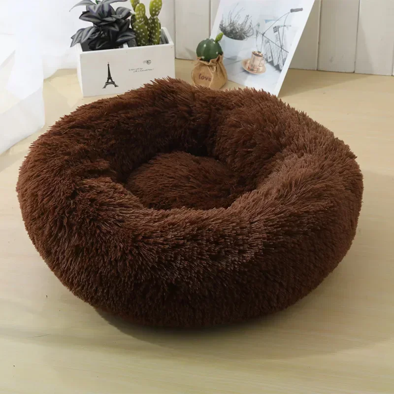 Home Plush Pet Nest Winter Cat Nest Dog Nest Warm Detachable and Washable Round Cat Nest Pet Bed Seasonal Universal Decoration