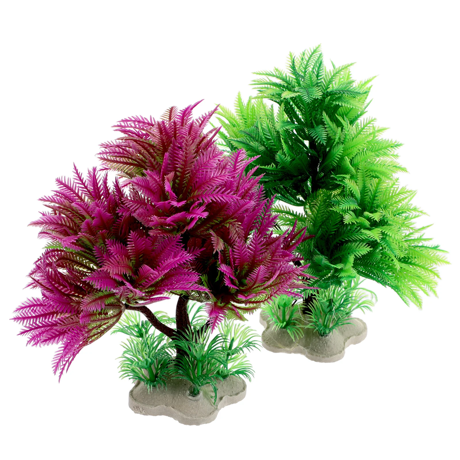 

2pcs Artificial Aquarium Plants Fade Resistant Fish Friendly Habitat Realistic Faux Greenery Stems Seaweed Decoration