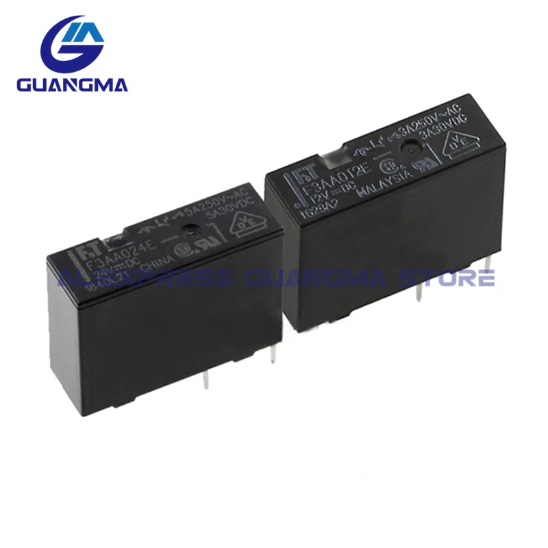 50PCS Power Relay F.T F3AA005E F3AA012E F3AA024E 4Pin a group of normally open DC24V 12V 5VDC 100% New Original