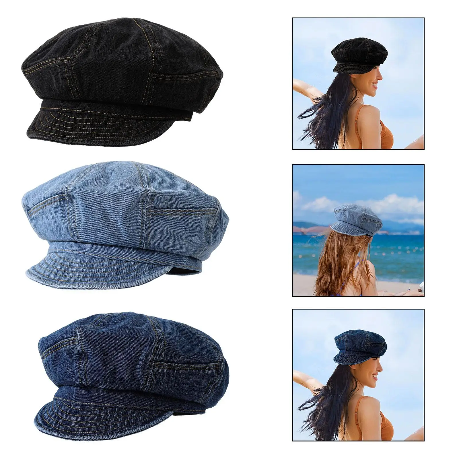 قبعة مسطحة لتزيين أغطية الرأس قبعة موزع الصحف لعيد الميلاد والمواعدة والسفر في الهواء الطلق #1