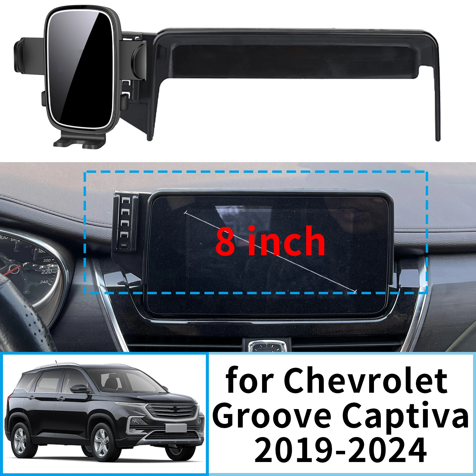 

Подходит для Chevrolet Groove Captiva 2019 2020 2023 2024, устойчивый держатель для телефона с зажимом ​ ​ Крепление на экран без вибрации ​ аксессуары