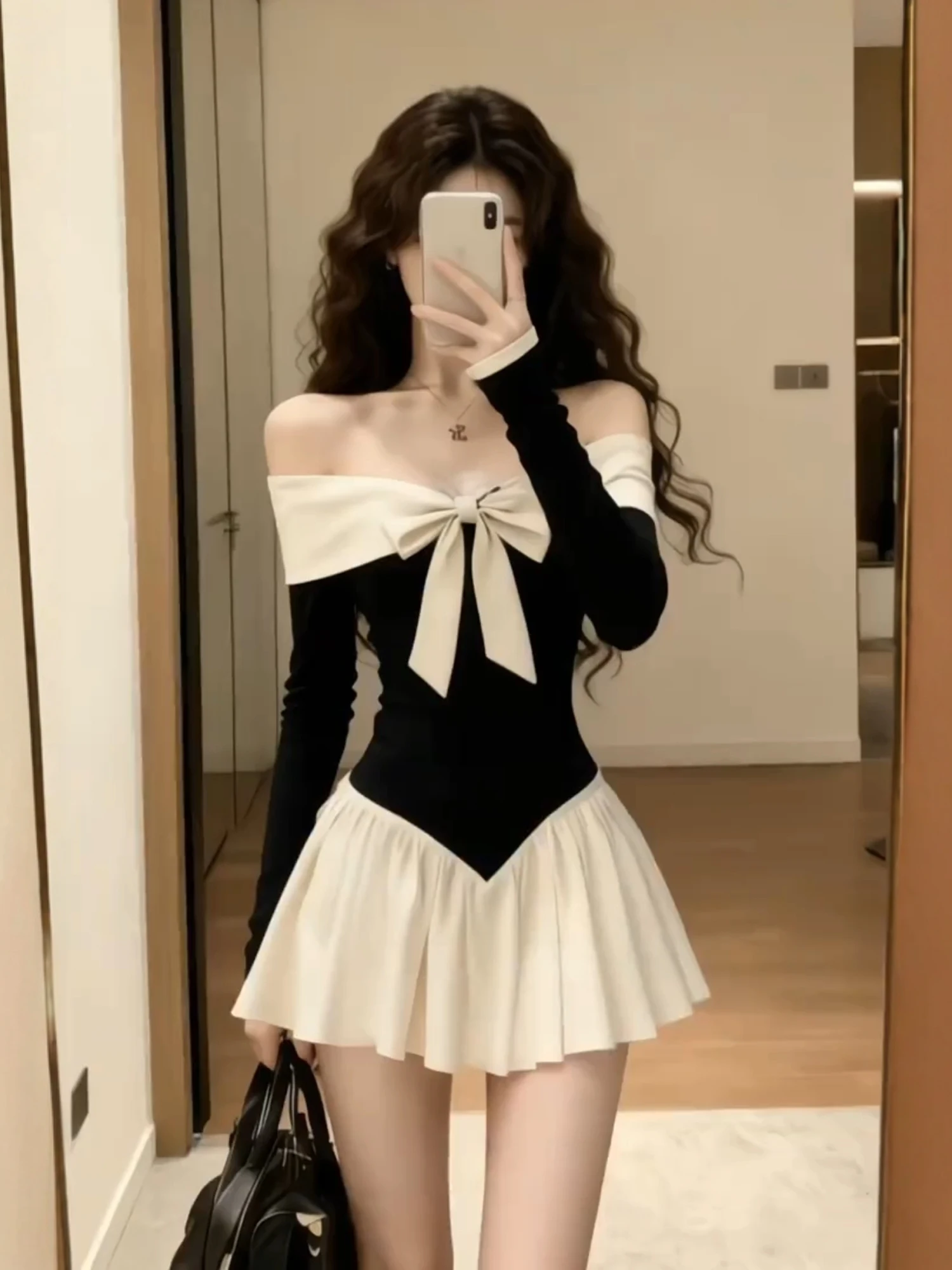 

Женское осенне-зимнее платье с одним открытым плечом, приталенное, А-силуэт, короткое, повседневное, удобное, комфортного кроя