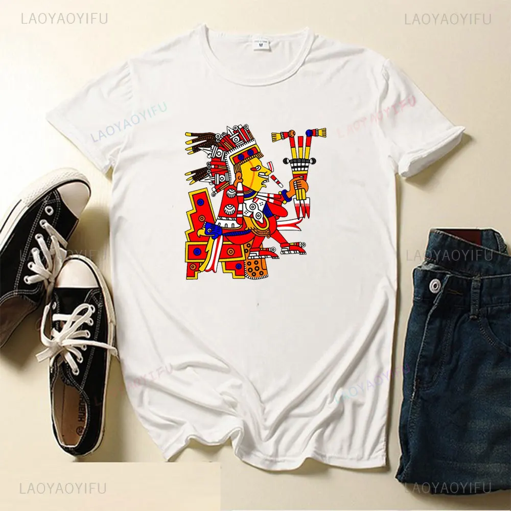 Aztec God Tlaloc Women and Men T-Shirt Mythology Shirt  Aztec Gods Summer Gothic Tee-shirt Ancient Mayan Tee Aztec Clothing
