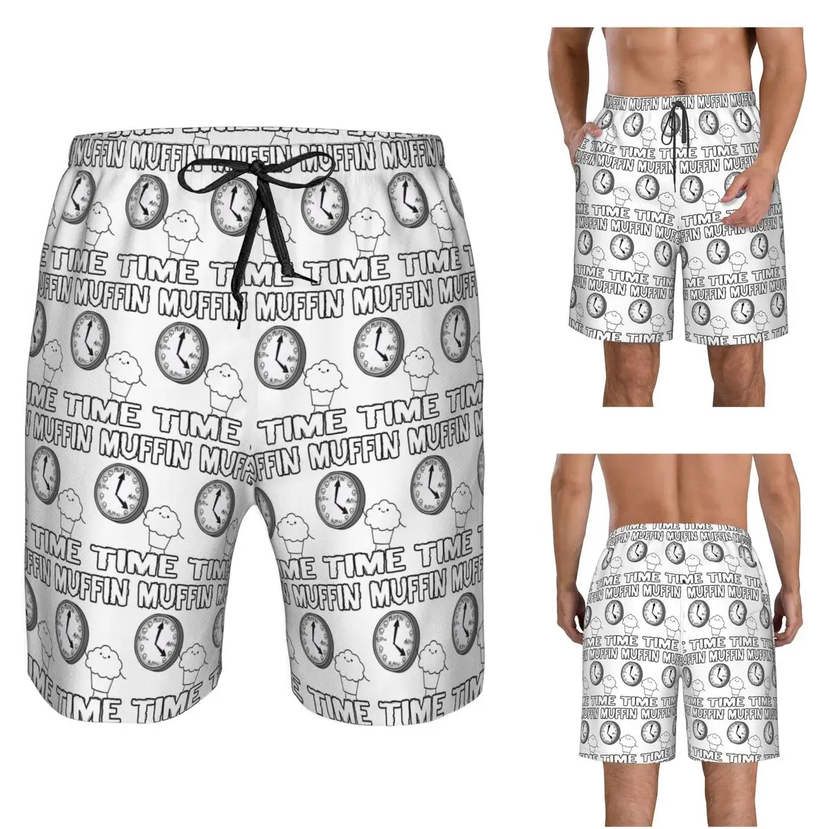 It Is Muffin Time (With Text) Trunks Beach Board Shorts Casual Quick Dry Swim Summer Men Pants