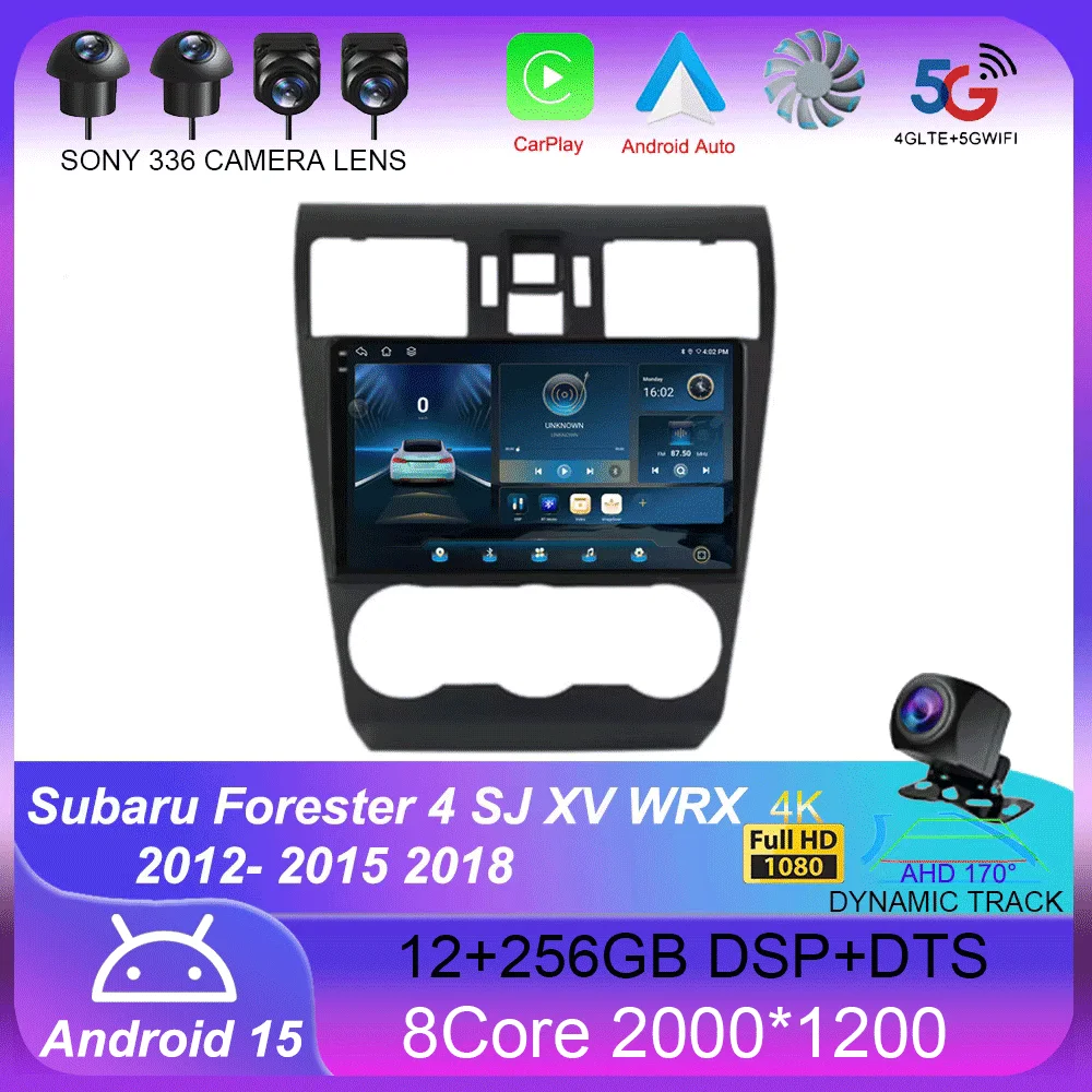 

Android 15 Radio For Subaru Forester 4 SJ XV WRX 2012- 2015 2018 Carplay Stereo GPS Navi Car Multimedia Player 2din Carplay DVD