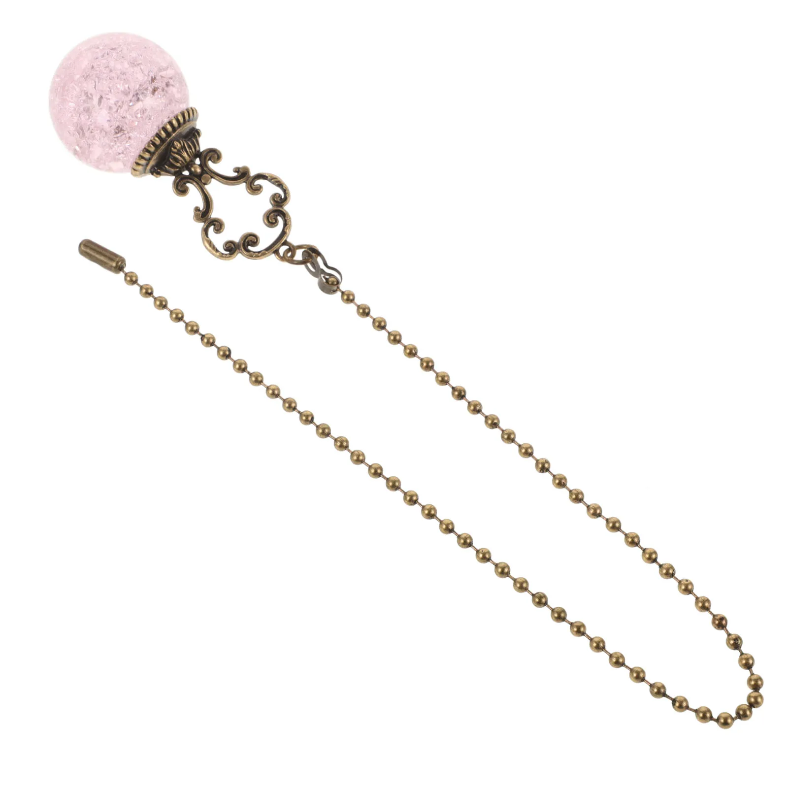 

Retro Blue Bronze Chain Pink Crystal Pendant Ceiling Fan Pull Chain Lamp Accessories Light Fixtures Switch Chains Decorative