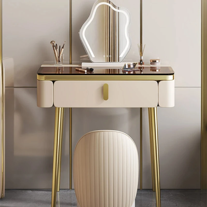 

Italian Solid Wood Vanity Table Modern Minimalist Small Apartment Vanity Table White Makeup Coiffeuse De Chambre Furniture