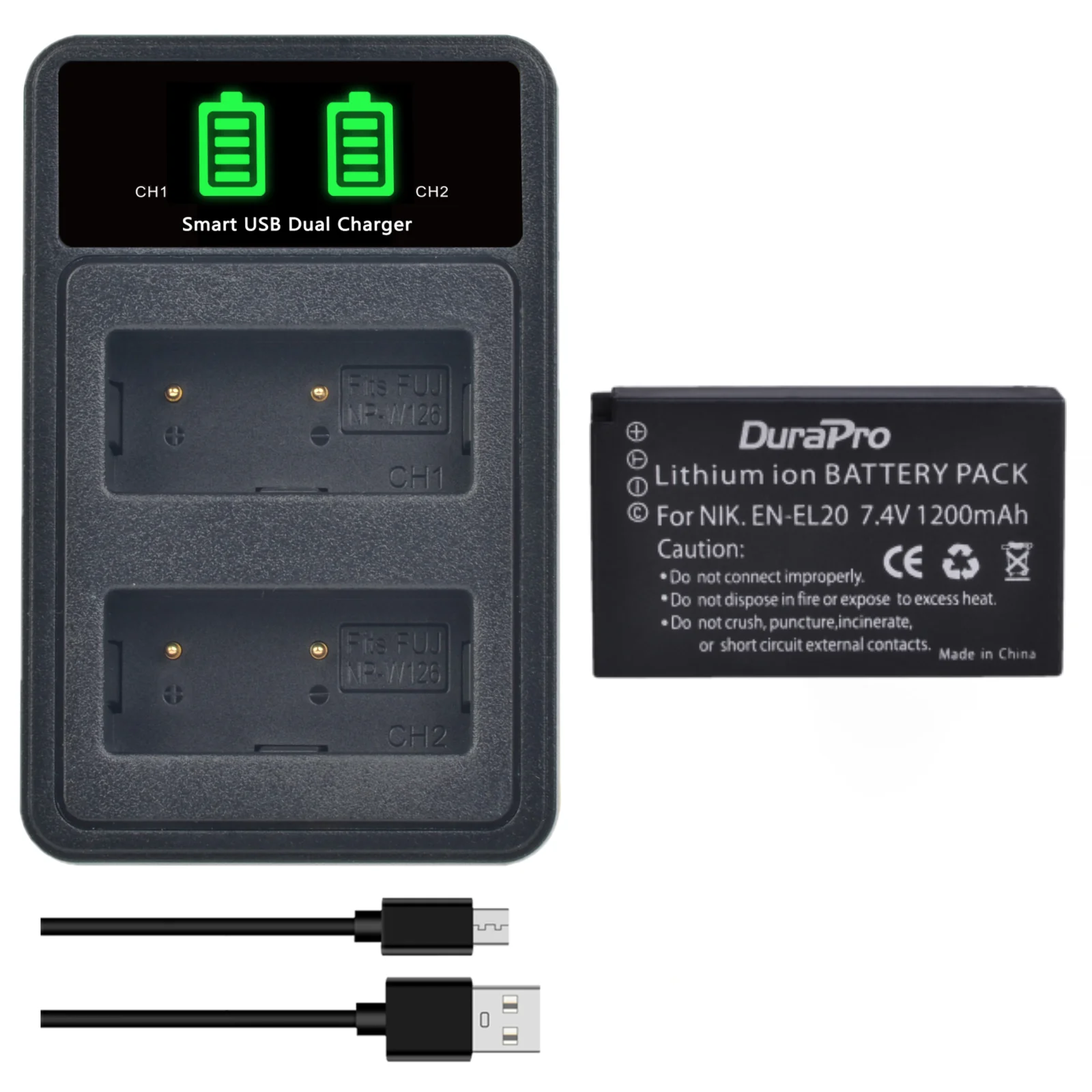

1200mAh EN-EL20a EN-EL20 EN EL20 Battery + LCD Dual Charger for Nikon Coolpix P1000, 1 j1, 1 J2, 1 J3, 1 S1, 1 V3, Coolpix A