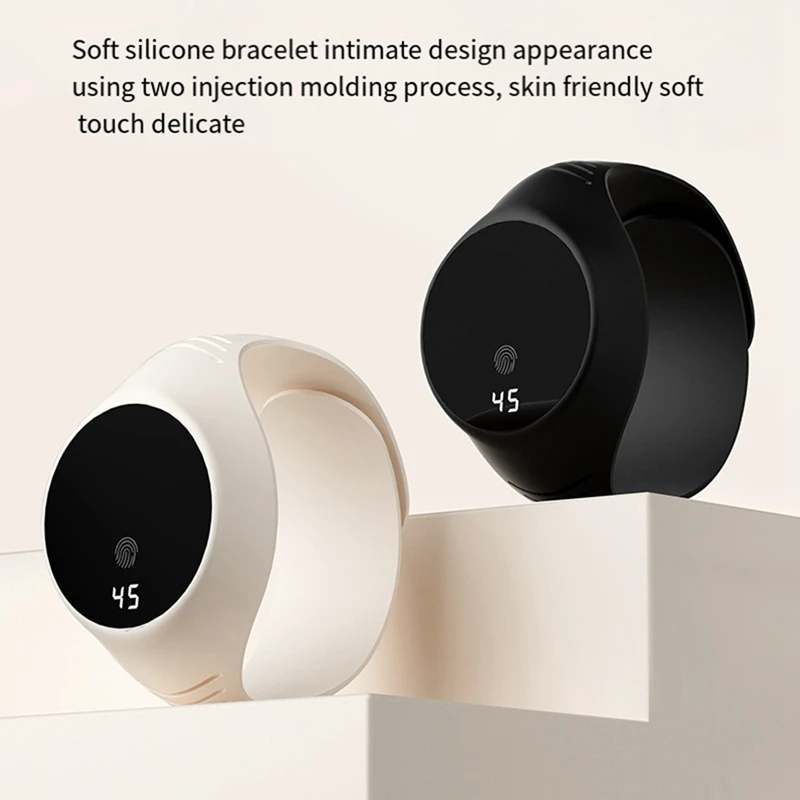 Aquecedores de Mãos Elétricos Pulseira de Aquecimento Bolso de Acampamento Pulseira Aquecedor de Mãos Display LCD Aquecimento Rápido -Bege