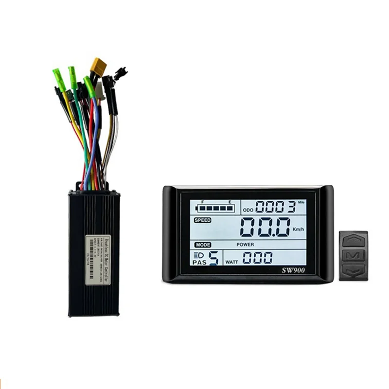 36V 48V 750W 1000W Three-Mode 12 Tubes Brushless 30A Controller Throttle Brake Kit with LED SW900 Display E-Bike Parts