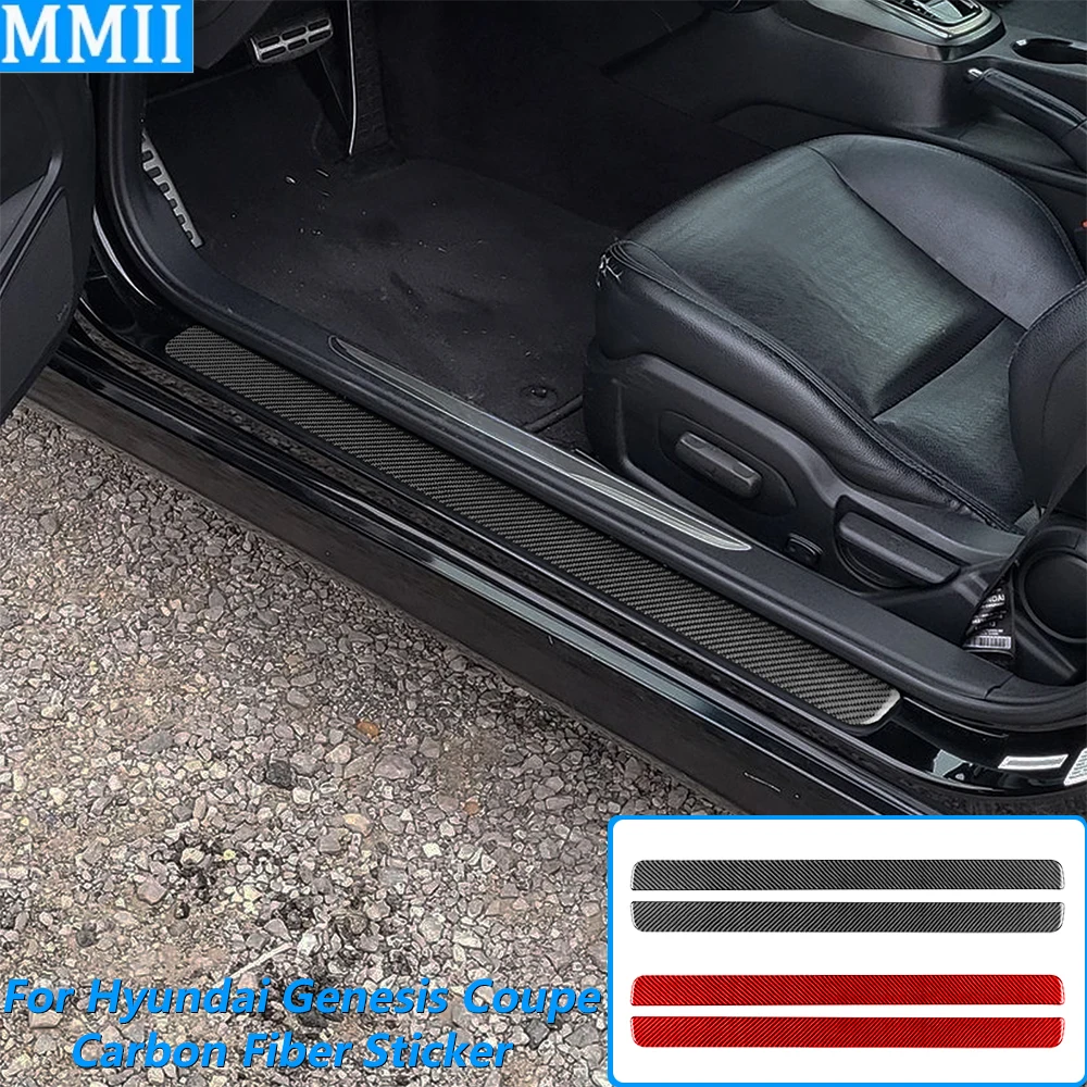 

Для Hyundai Genesis Coupe 2010-2016: накладка на внутренний порог из углеродного волокна, декоративная наклейка, аксессуар для автомобиля