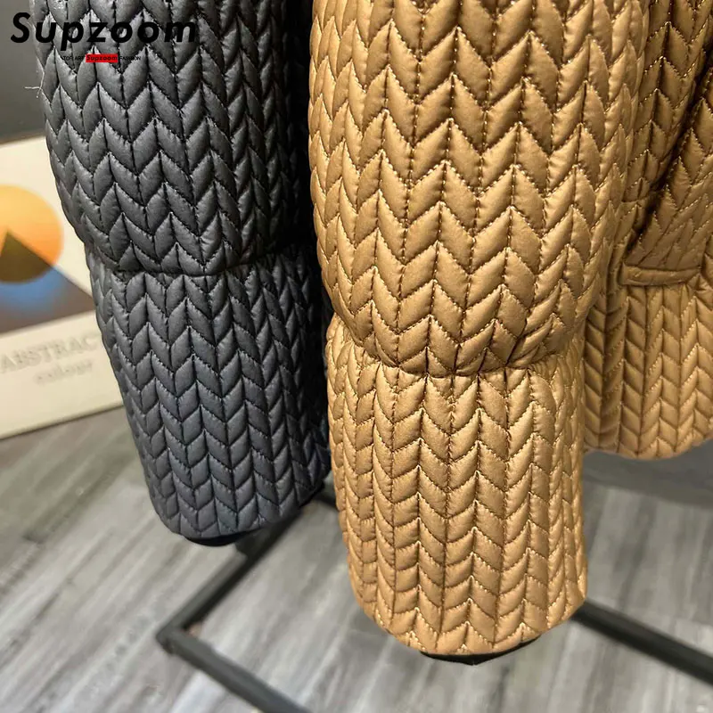 Supzoom 2023 New Arrival Top Fashion Winter Couple Casual Loose Vertical Collar Thickened Warm Cotton-padded Bread Mens Jackets