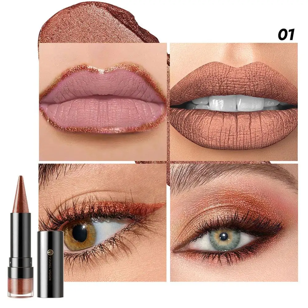 Eye Shadow Highlight Diamond Sparkle Flash Eye Shadow Lipliner Pencil Red Contour Tint Lipstick Long Lasting Lips Makeup