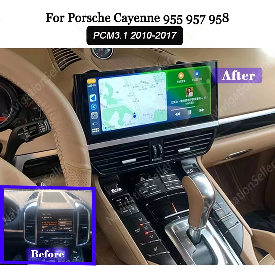 

12.3 Multimedia For Porsche Cayenne 955 957 958 Pcm3.1 Android Auto Radio Upgrade Touch Screen Video Player Navigation Carplay
