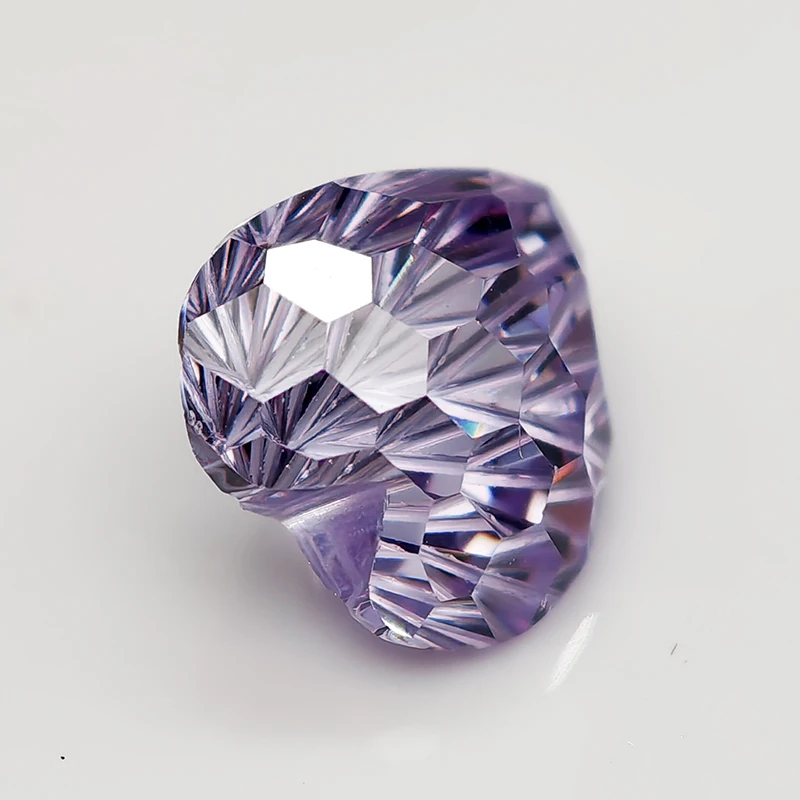 New Fancy Purple Blue 6x6mm Heart Pyrotechnic Cut Cubic Zirconia Stones Loose Gemstone for Jewelry Making