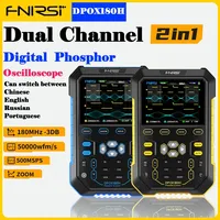 FNIRSI DPOX180H Dual Channel Handheld Digital Oscilloscope 180MHz-3DB 2 In 1 Function Signal Generator Fluorescence Display ZOOM