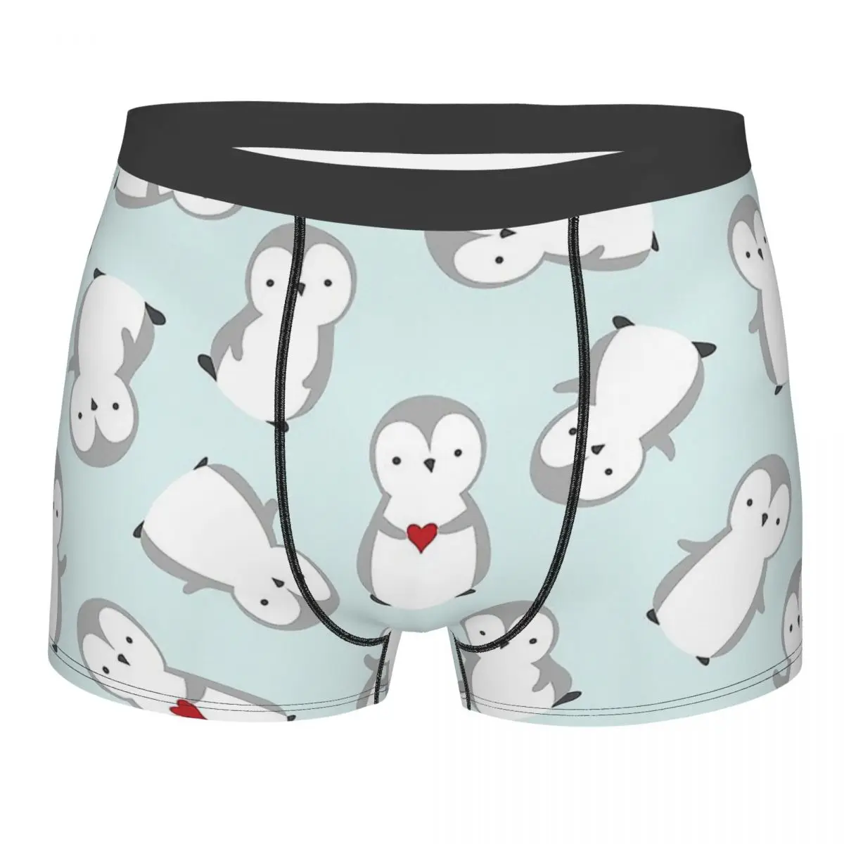 Cute Penguin Pattern Chibi Mini Underpants Cotton Panties Men's Underwear Comfortable Shorts Boxer Briefs