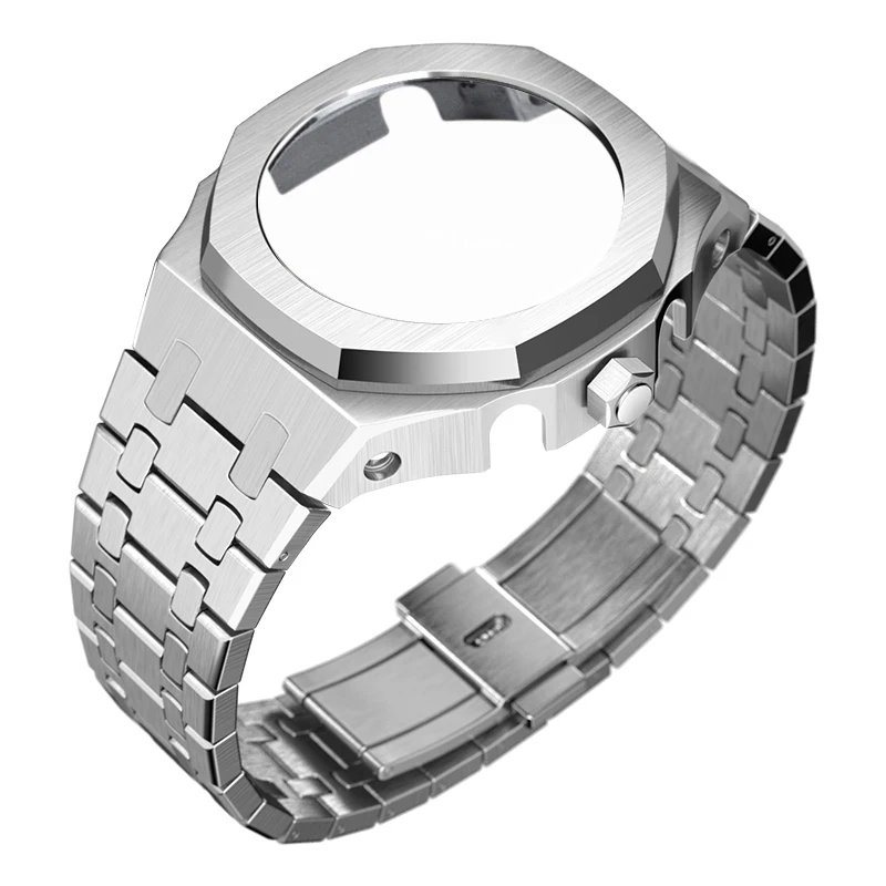 

For CasiOak GA2100 luxury Modification Kit Stainless steel Steel strip Fashion Watch Case Metal Beze