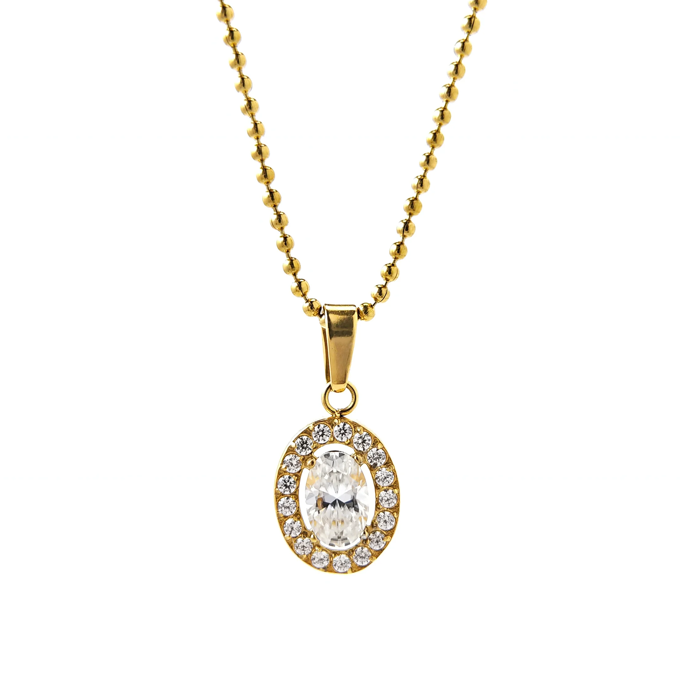 

1pc 0.5 Carat Oval Synthetic Moissanite Pendant Necklace, with A Gentle and Elegant Style.
