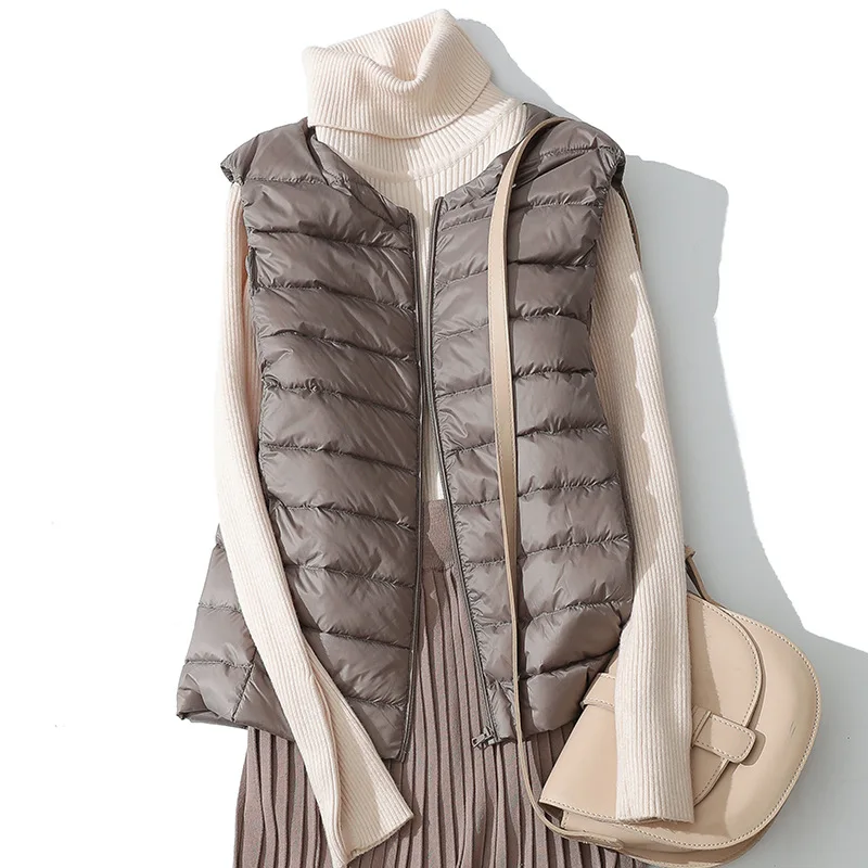 Oversize Down Waistcoat Jacket Autumn Winter Women Ultra Light White Duck Down Vest Lady Short Sleeveless Tank Outwears 7XL 8XL