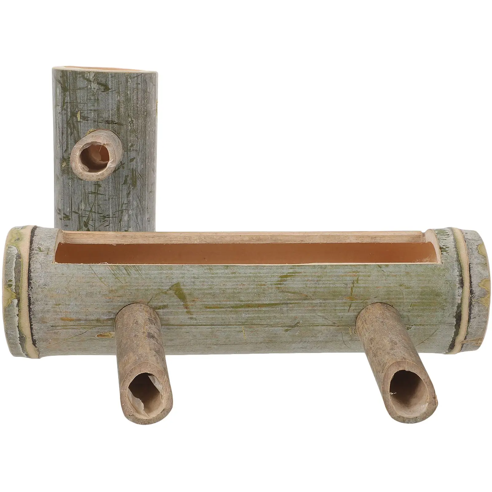 Dispensador de agua de tubo de bambú, pecera, estanque de bambú, fuentes de ciclismo, decoración de jardín, decoración de acuario, características al aire libre