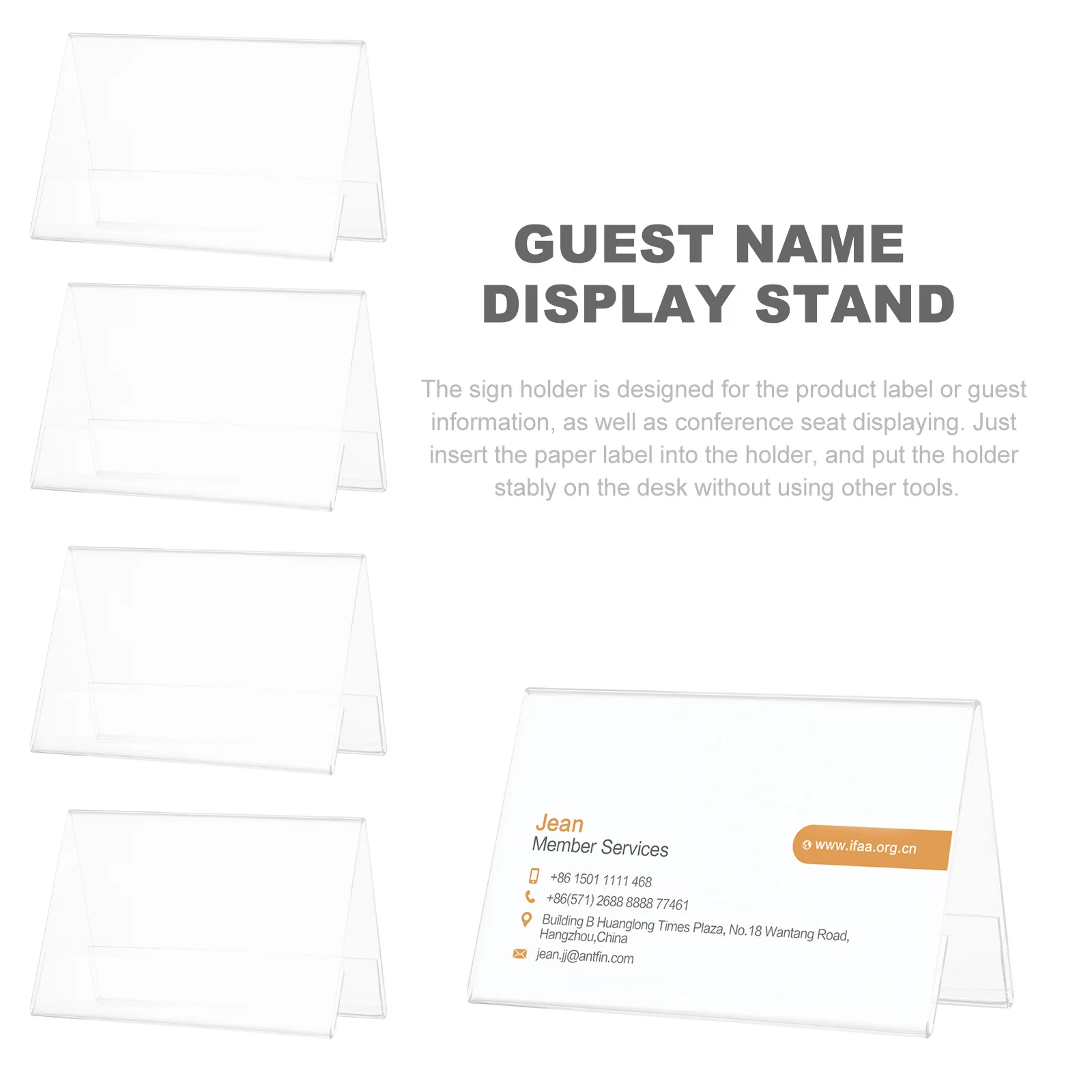 

10Pcs Acrylic Desk Name Plate Clear Tent Sign Holder Conference Meeting Guest Name Display Stand Acrylic Sign Holder