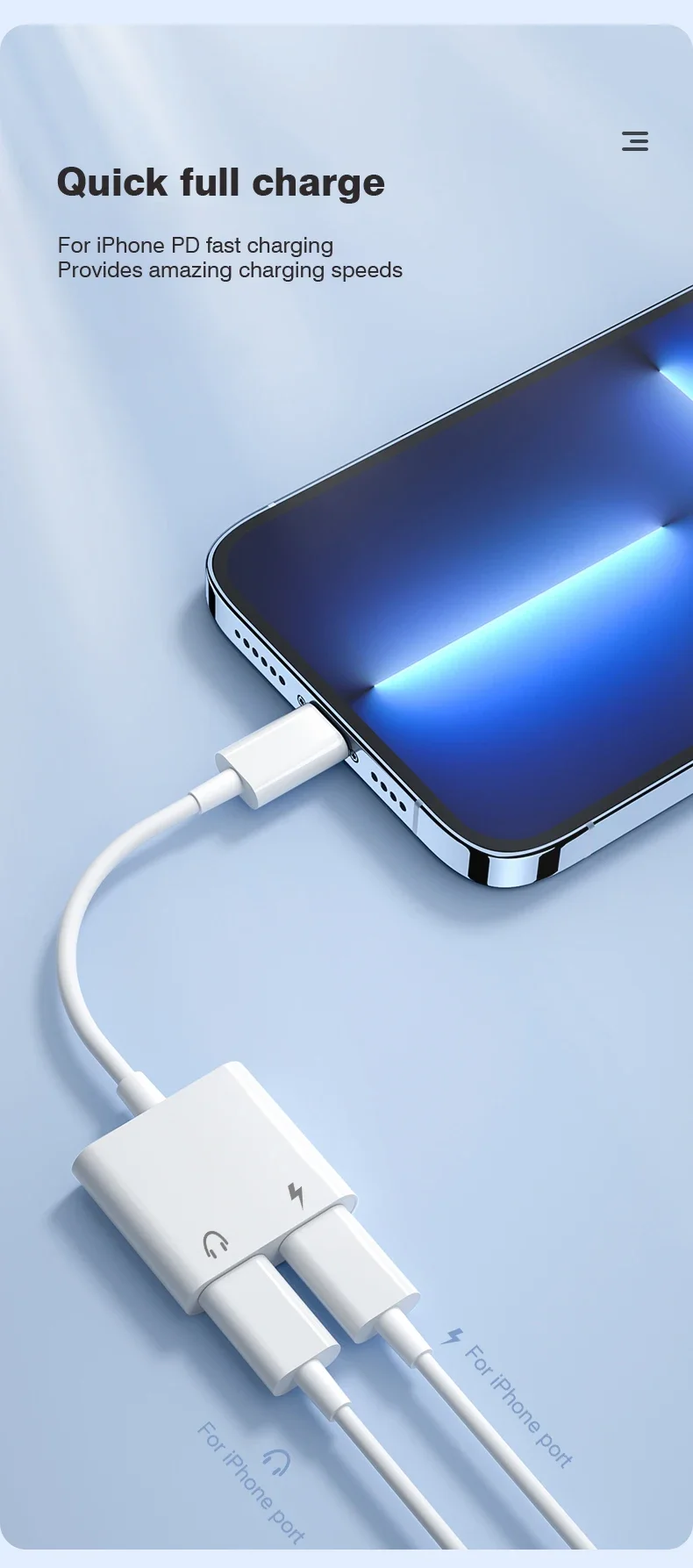 For Lightning to 3.5mm Jack Earphone Adapter Aux Audio Splitter Cable with Charging for iPhone 14 13 12 11 8 7 Pro Max XS XR