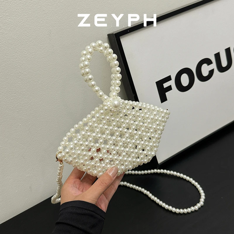 

Zeyph Unique Boat Design Small Delicate Pearl Ladies Handbag Dinner Bag Pearl Bag Crossbody Bag