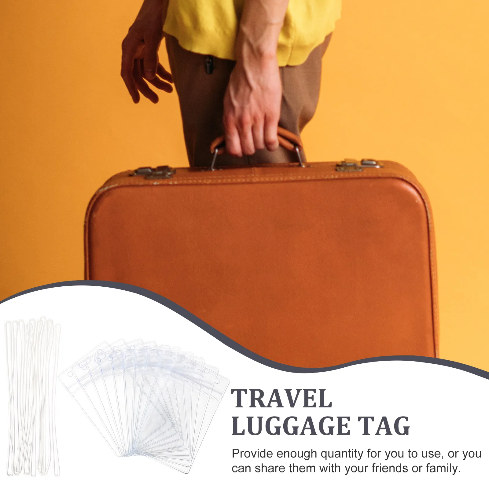 

10Pcs Luggage Tag Holders PVC Clear Durable Protective Sleeves Travel Suitcase Backpack Bag Tags Cruise Luggage Tags