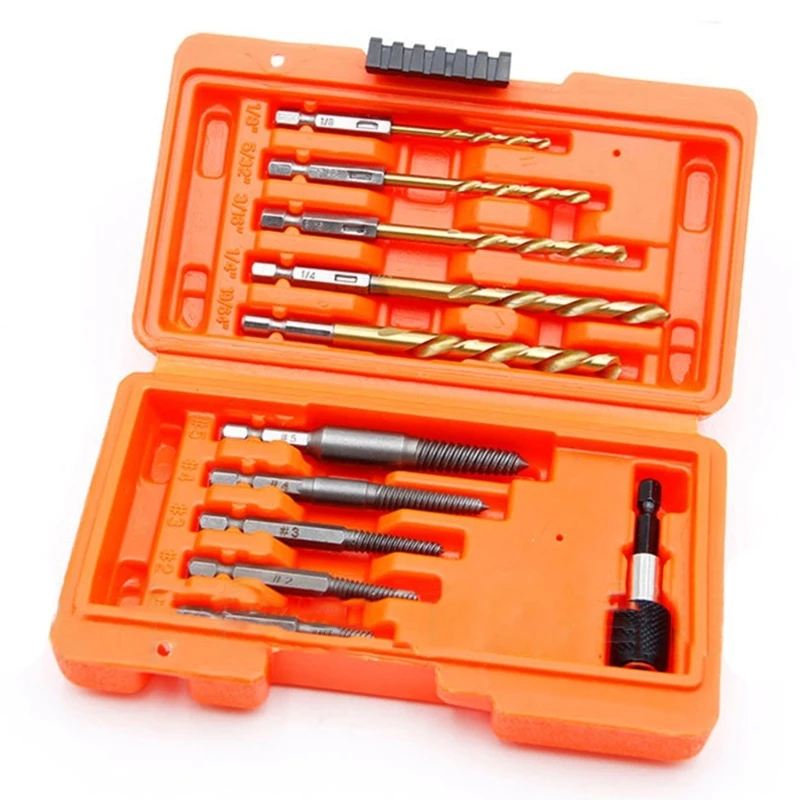 11Pcs Screw Extractor Set Left Hand Drill Bit and Extractor Replacement