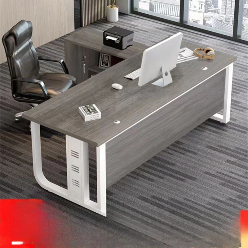 Modern Minimalista Office Desk, Boss\'s Desk, Combinação cadeira, mobiliário executivo, cadeira e mesa