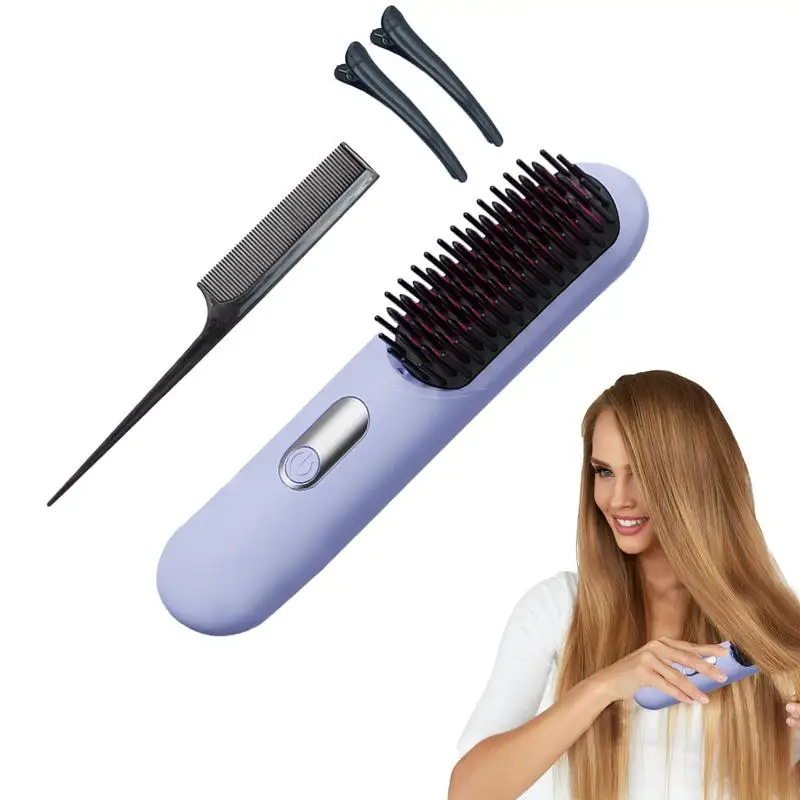 Alisador de cabelo pente sem fio doméstico alisador de cabelo tecnologia de aquecimento rápido ferramenta de modelagem de cabelo para viagens dorrmitárias